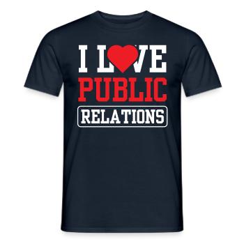 I love Public Relations Job Profession PR - Men's T-Shirt - navy - Front - AI Model Male 178 light (178cm)
