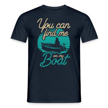 Vous pouvez me trouver sur mon bateau de navigation de plaisance - T-shirt homme - marine - Devant - AI Model Male 178 light (178cm)