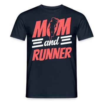 Mère et coureuse Jogging Running Maman - T-shirt homme - marine - Devant - AI Model Male 178 light (178cm)