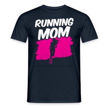 Running Mother Runner Jogging Running Mom - Men's T-Shirt - navy - Front - AI Model Male 178 light (178cm)