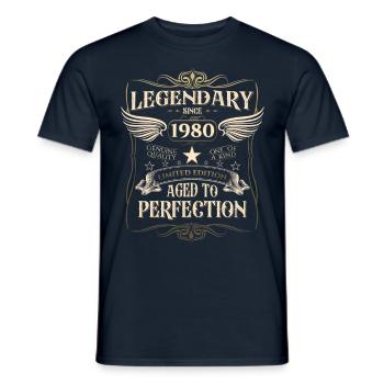 Legendary since 1980 42nd birthday gift Awesome - Men's T-Shirt - navy - Front - AI Model Male 178 light (178cm)