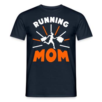 Running Mother Jogging Mom Running Runner - Men's T-Shirt - navy - Front - AI Model Male 178 light (178cm)