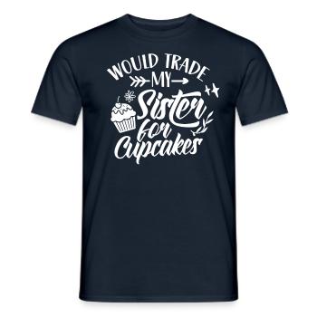 Würde Meine Schwester Für Cupcakes Eintauschen Süß - Männer T-Shirt - Navy - Vorne - AI Model Male 178 light (178cm)