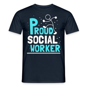 Stolzer Sozialarbeiter Sozialarbeit Ausbildung - Männer T-Shirt - Navy - Vorne - AI Model Male 178 light (178cm)