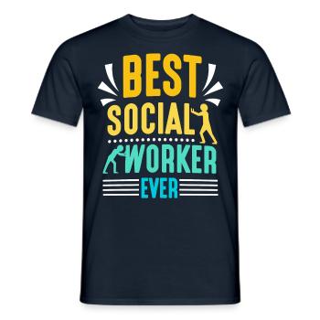 Meilleur travailleur social de tous les temps En travail social - T-shirt homme - marine - Devant - AI Model Male 178 light (178cm)