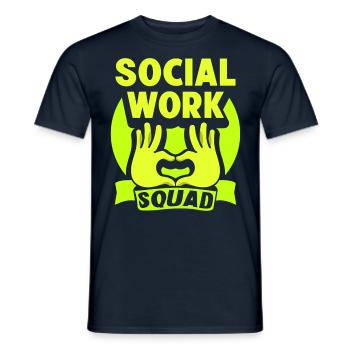 Équipe Travail social Travailleurs sociaux Travail social - T-shirt homme - marine - Devant - AI Model Male 178 light (178cm)