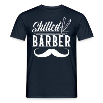 Gelernter Barbier Barbiere Barber Barbershop - Männer T-Shirt - Navy - Vorne - AI Model Male 178 light (178cm)