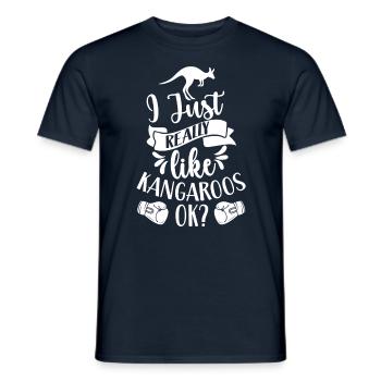 J’aime les kangourous tout simplement très animal Kangourou - T-shirt homme - marine - Devant - AI Model Male 178 light (178cm)