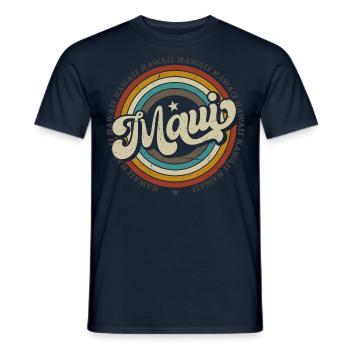 Maui Hawaii Surfen 70er Jahre Strand retro vintage - Männer T-Shirt - Navy - Vorne - AI Model Male 178 light (178cm)