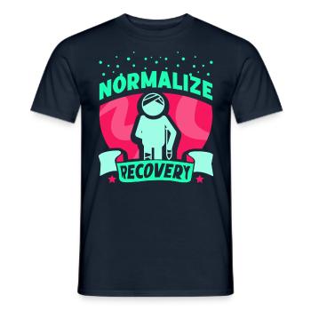 Restore Normalize Recovery Recover - Men's T-Shirt - navy - Front - AI Model Male 178 light (178cm)