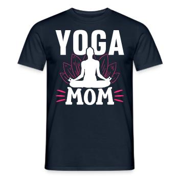 Yoga Mama Mami Mère Hobby - T-shirt homme - marine - Devant - AI Model Male 178 light (178cm)