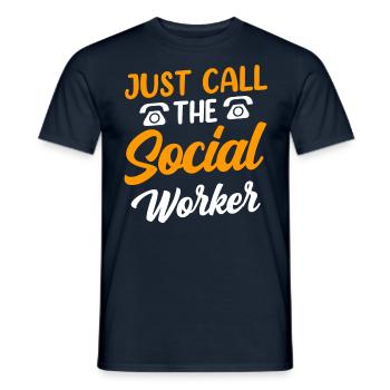 Rufe Einfach Den Sozialarbeiter An Sozialarbeit - Männer T-Shirt - Navy - Vorne - AI Model Male 178 light (178cm)