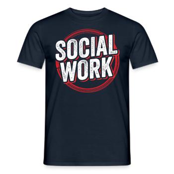 Travail social Travailleur social Profession Travail social - T-shirt homme - marine - Devant - AI Model Male 178 light (178cm)