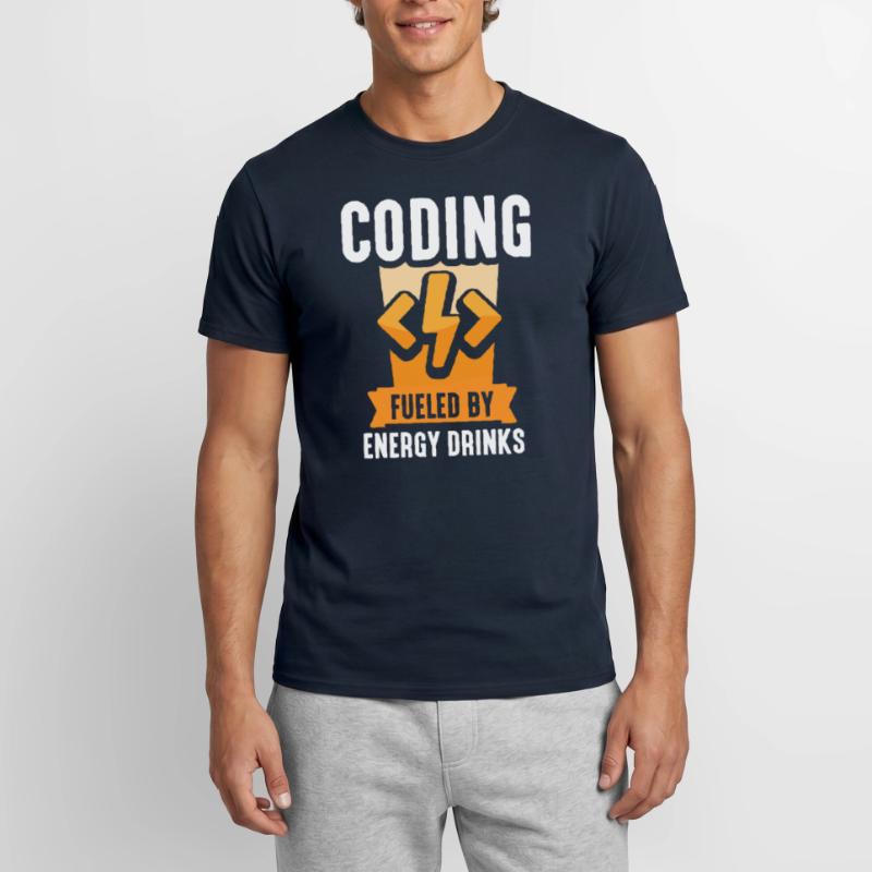 Programmieren Mit Energydrinks Coding Code Coder Männer T-Shirt