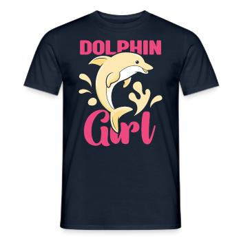 Dolphin Girls Dolphins Dolphins Dolphin Lovers - Men's T-Shirt - navy - Front - AI Model Male 178 light (178cm)