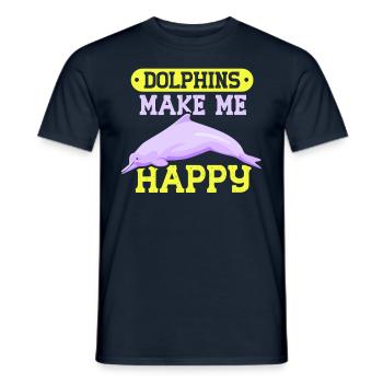 Les dauphins me rendent heureux Dauphin dauphin - T-shirt homme - marine - Devant - AI Model Male 178 light (178cm)