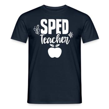 Enseignante en éducation de l’enfance en difficulté Profession de l’éducation de l’enfance en difficulté - T-shirt homme - marine - Devant - AI Model Male 178 light (178cm)
