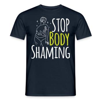 Stop Body Shaming Annoyance Bodyshaming - Men's T-Shirt - navy - Front - AI Model Male 178 light (178cm)