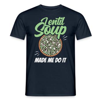 Soupe de lentilles Got Me Lens Lentilles - T-shirt homme - marine - Devant - AI Model Male 178 light (178cm)