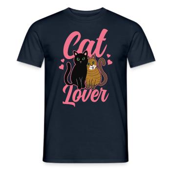 Amoureux des chats Animaux mignons Chats - T-shirt homme - marine - Devant - AI Model Male 178 light (178cm)