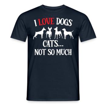 Ich Liebe Hunde Katzen Nicht So Sehr Welpe Hund - Männer T-Shirt - Navy - Vorne - AI Model Male 178 light (178cm)