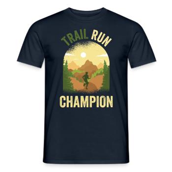 Trail Run Champion Runner Traillauf Running - T-shirt homme - marine - Devant - AI Model Male 178 light (178cm)