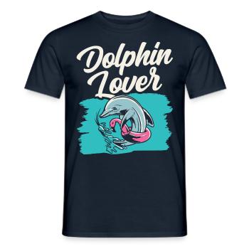 Dolphin Lover Dolphin Dolphins Dolphins - Men's T-Shirt - navy - Front - AI Model Male 178 light (178cm)