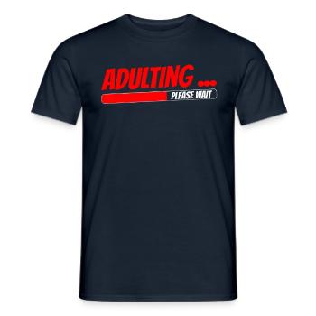 Grandir s’il vous plaît attendre la puberté d’anniversaire - T-shirt homme - marine - Devant - AI Model Male 178 light (178cm)
