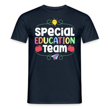 Équipe d’éducation de l’enfance en difficulté Profession Enseignant en éducation de l’enfance en difficulté - T-shirt homme - marine - Devant - AI Model Male 178 light (178cm)