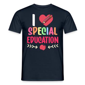 I love special education special education teachers - Men's T-Shirt - navy - Front - AI Model Male 178 light (178cm)