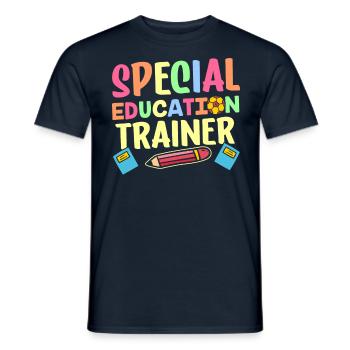 Formateur en éducation de l’enfance en difficulté Enseignant en éducation de l’enfance en difficulté - T-shirt homme - marine - Devant - AI Model Male 178 light (178cm)