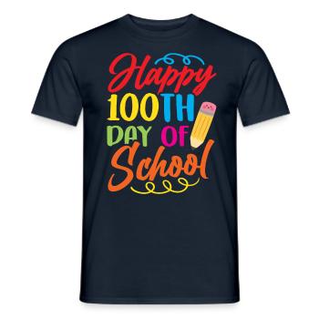 Happy 100 School Day Sweet 100 Days Team - Men's T-Shirt - navy - Front - AI Model Male 178 light (178cm)