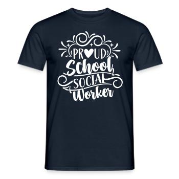 Proud school social worker school social work - Men's T-Shirt - navy - Front - AI Model Male 178 light (178cm)