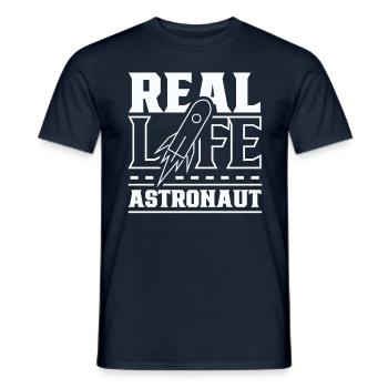 Real Life Astronaut Astronomy Space Rocket - Men's T-Shirt - navy - Front - AI Model Male 178 light (178cm)
