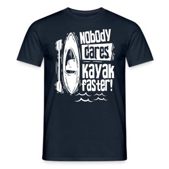 Nobody Cares It Kayak Faster Nobody Cares - Men's T-Shirt - navy - Front - AI Model Male 178 light (178cm)