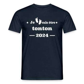 Je vais être tonton2024 - T-shirt homme - marine - Devant - AI Model Male 178 light (178cm)