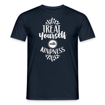 Behandele Dich Selbst Mit Freundlichkeit Positiv - Männer T-Shirt - Navy - Vorne - AI Model Male 178 light (178cm)