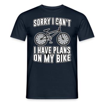 Je ne peux pas J’ai des plans sur mon vélo - T-shirt homme - marine - Devant - AI Model Male 178 light (178cm)