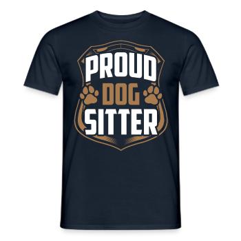 Proud Dog Sitter Dog Sitting Dog Sitting Dog - T-shirt homme - marine - Devant - AI Model Male 178 light (178cm)