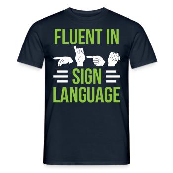 Maîtrise de la langue des signes Conscience des signes - T-shirt homme - marine - Devant - AI Model Male 178 light (178cm)