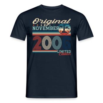Original November 2006 16th Birthday Gift - Men's T-Shirt - navy - Front - AI Model Male 178 light (178cm)