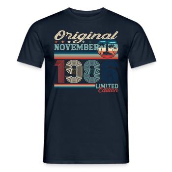 Original November 1986 36th Birthday Gift - Men's T-Shirt - navy - Front - AI Model Male 178 light (178cm)