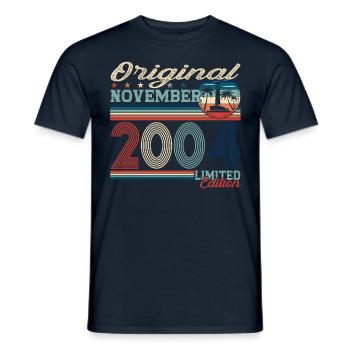 Original November 2004 18th birthday gift - Men's T-Shirt - navy - Front - AI Model Male 178 light (178cm)