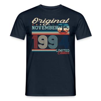 Original November 1994 28th Birthday Gift - Men's T-Shirt - navy - Front - AI Model Male 178 light (178cm)