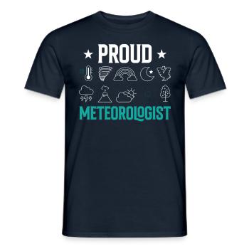 Fier météorologue Prévisions météorologiques Météorologie - T-shirt homme - marine - Devant - AI Model Male 178 light (178cm)