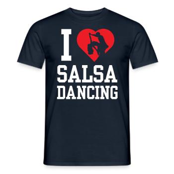 I Love Salsa Dancing Hobby Dance Dancers - Men's T-Shirt - navy - Front - AI Model Male 178 light (178cm)