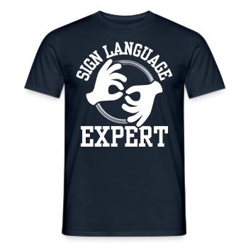 Gebärdensprache Experte Gebärden Awareness Gestik - Männer T-Shirt - Navy - Vorne - AI Model Male 178 light (178cm)