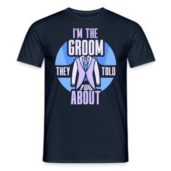 Suis le marié dont ils vous ont parlé - T-shirt homme - marine - Devant - AI Model Male 178 light (178cm)