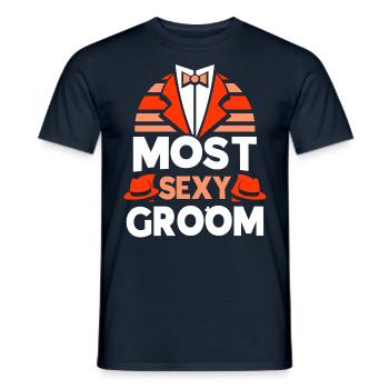 Sexy Groom Dictons Party Mariage Mariage - T-shirt homme - marine - Devant - AI Model Male 178 light (178cm)