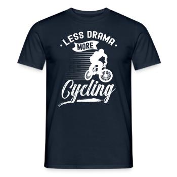 Moins de drame Plus de cyclistes Cyclistes Cyclisme Cyclisme - T-shirt homme - marine - Devant - AI Model Male 178 light (178cm)